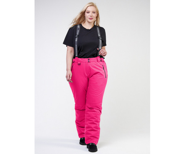Женские зимние горнолыжные брюки большого размера розового цвета 1878R