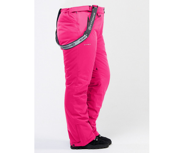 Женские зимние горнолыжные брюки большого размера розового цвета 1878R