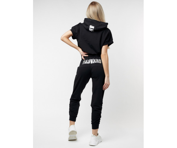 Спортивный костюм трикотажный черного цвета 22111Ch