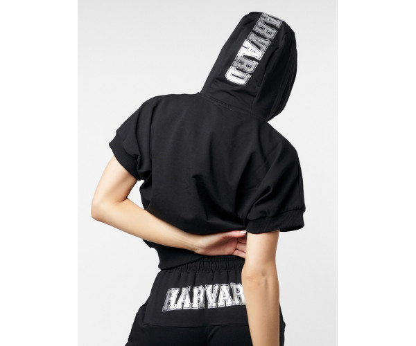 Спортивный костюм трикотажный черного цвета 22111Ch