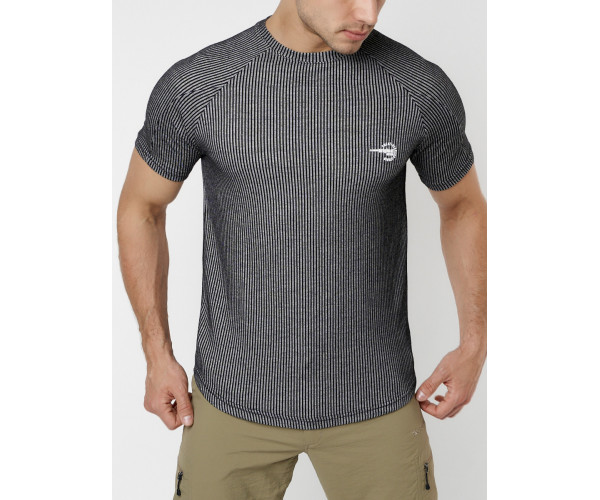 Футболка в полоску темно-серого цвета 221030TC