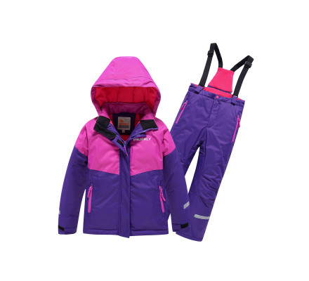 Горнолыжный костюм Valianly для девочки темно-фиолетового цвета 90081TF