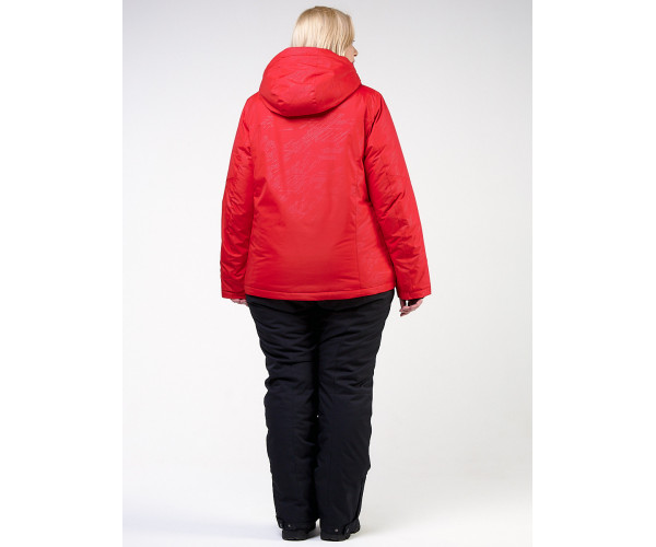 Женский зимний костюм горнолыжный большого размера красного цвета 021982Kr