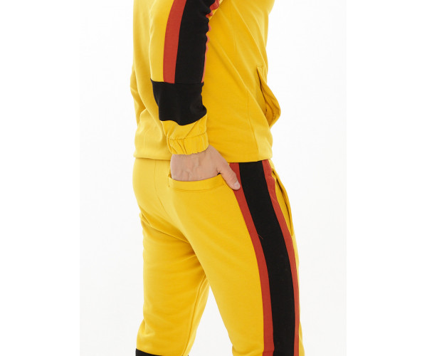 Спортивный костюм трикотажный горчичного цвета 9156G