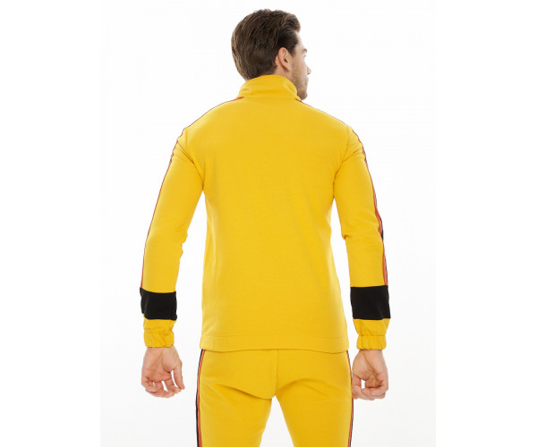 Спортивный костюм трикотажный горчичного цвета 9156G