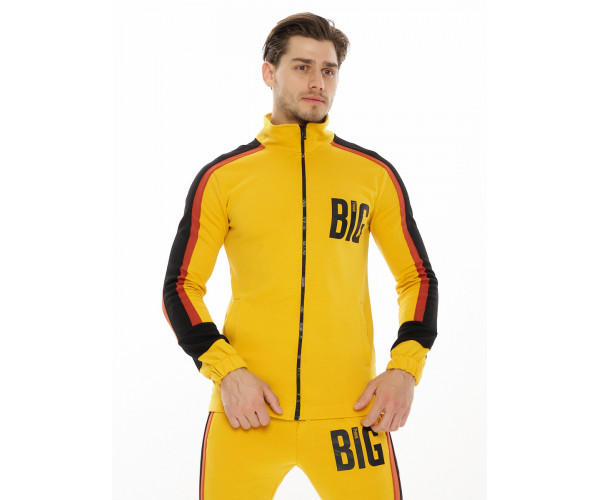 Спортивный костюм трикотажный горчичного цвета 9156G