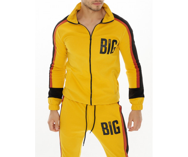 Спортивный костюм трикотажный горчичного цвета 9156G