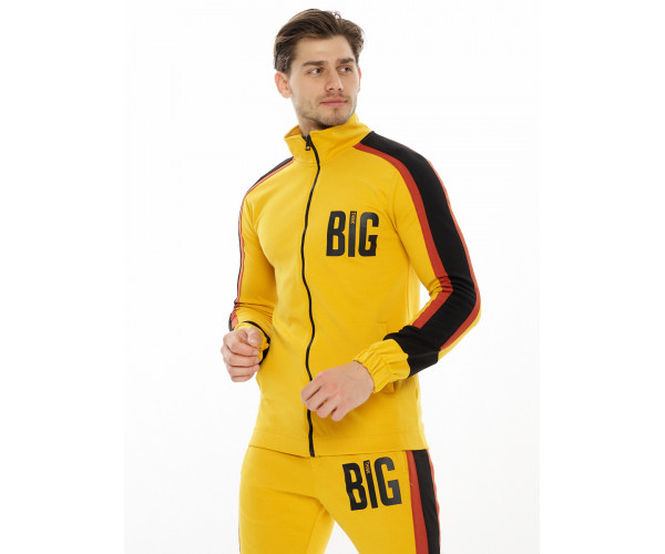 Спортивный костюм трикотажный горчичного цвета 9156G