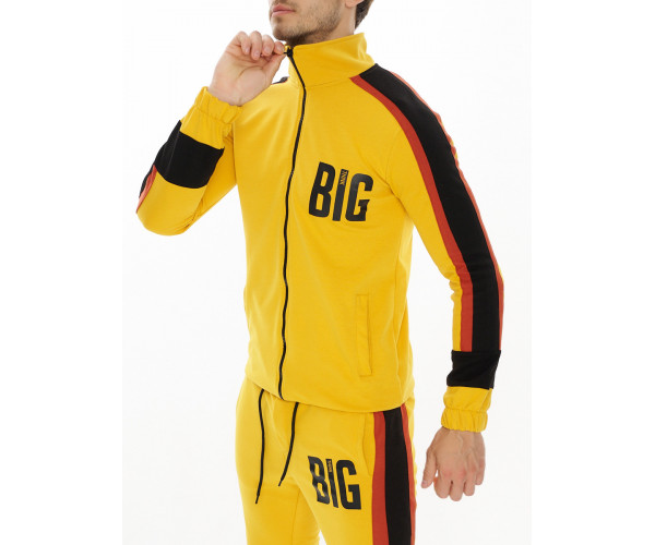 Спортивный костюм трикотажный горчичного цвета 9156G