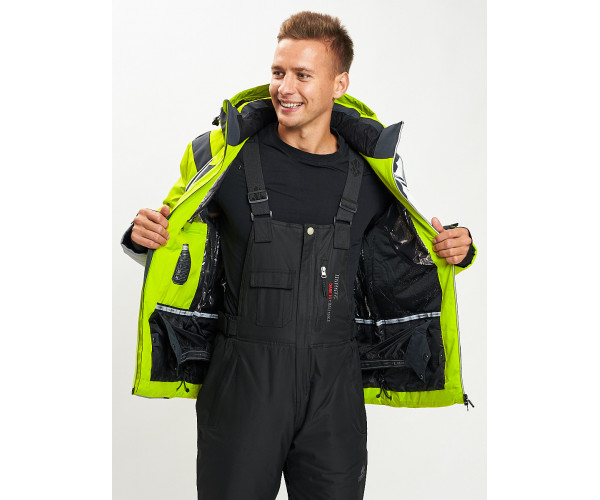 Горнолыжная куртка мужская зеленого цвета 77015Z