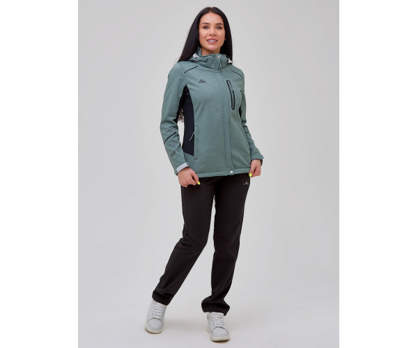 Костюм женский softshell бирюзового цвета 02036Br