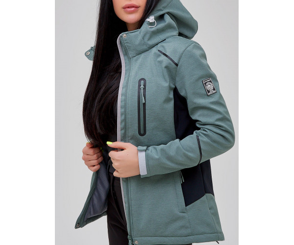 Костюм женский softshell бирюзового цвета 02036Br