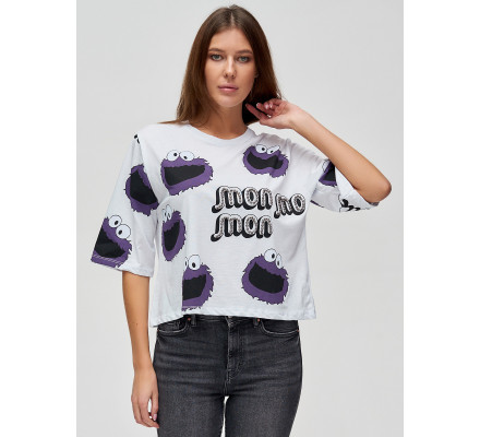 Топ футболка женская белого цвета 14001Bl