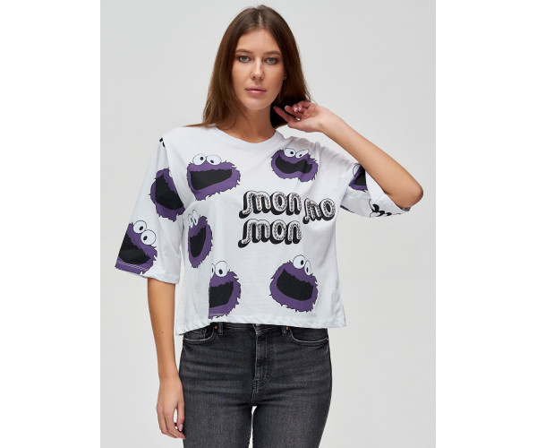 Топ футболка женская белого цвета 14001Bl