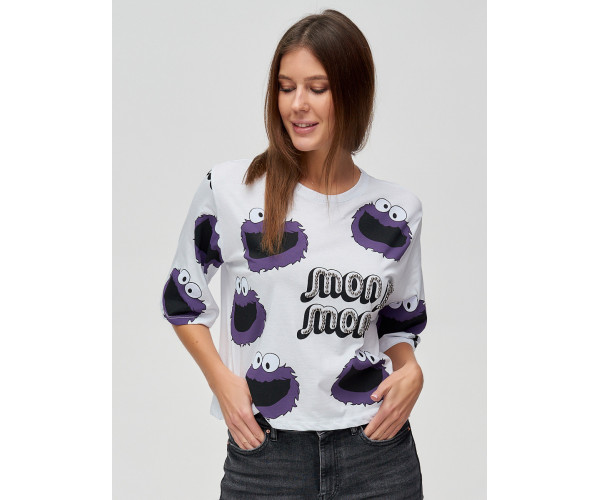 Топ футболка женская белого цвета 14001Bl