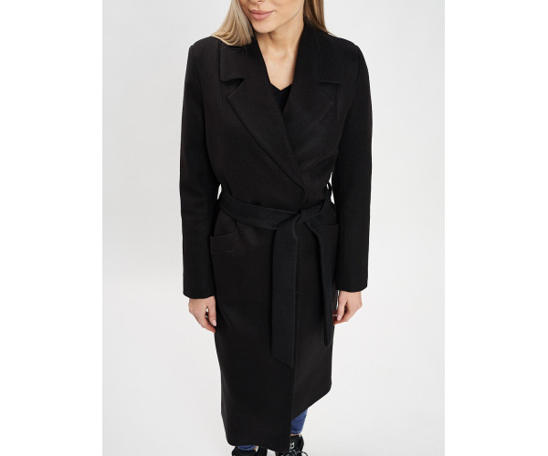 Пальто демисезонное черного цвета 41803Ch