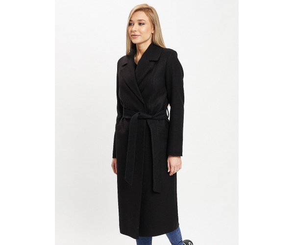 Пальто демисезонное черного цвета 41803Ch