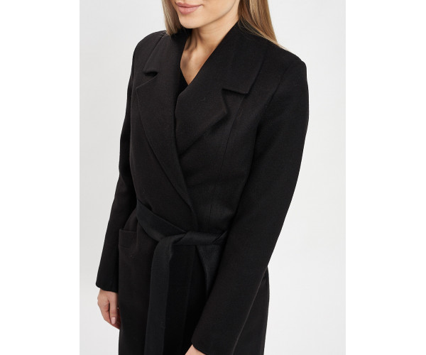 Пальто демисезонное черного цвета 41803Ch