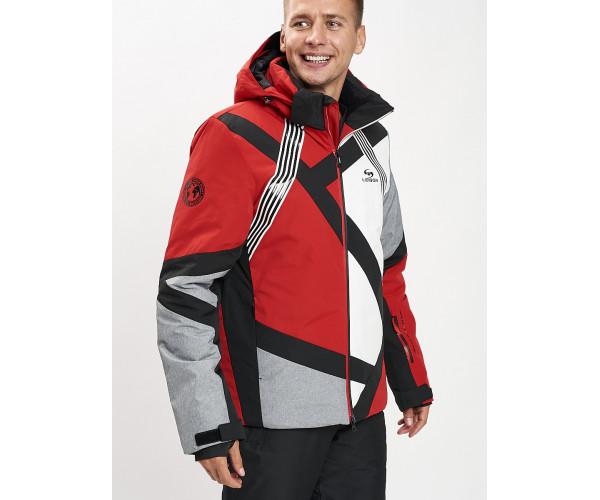 Горнолыжная куртка мужская красного цвета 77015Kr