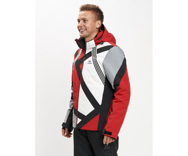 Горнолыжная куртка мужская красного цвета 77015Kr