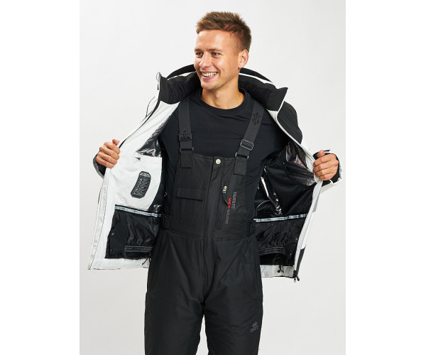 Горнолыжная куртка мужская белого цвета 77022Bl