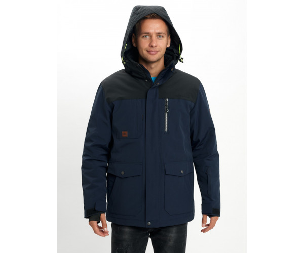 Молодежная зимняя куртка мужская темно-синего цвета 2155TS