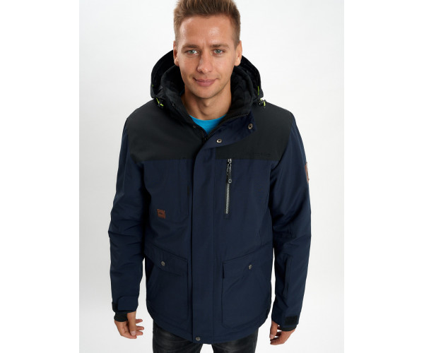 Молодежная зимняя куртка мужская темно-синего цвета 2155TS
