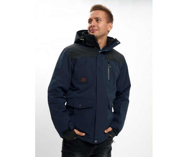 Молодежная зимняя куртка мужская темно-синего цвета 2155TS