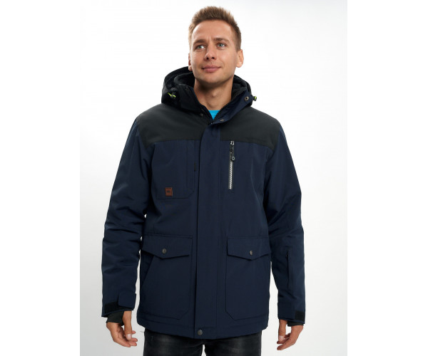 Молодежная зимняя куртка мужская темно-синего цвета 2155TS