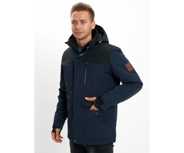 Молодежная зимняя куртка мужская темно-синего цвета 2155TS