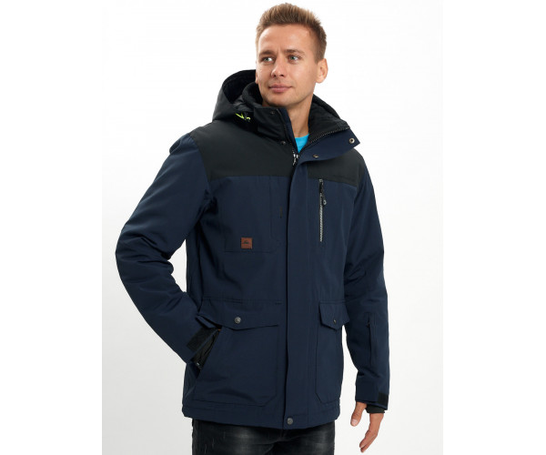 Молодежная зимняя куртка мужская темно-синего цвета 2155TS