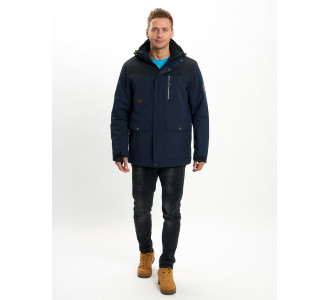 Молодежная зимняя куртка мужская темно-синего цвета 2155TS