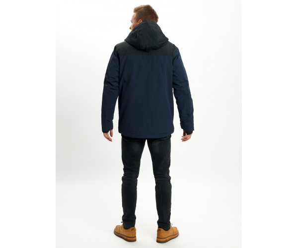 Молодежная зимняя куртка мужская темно-синего цвета 2155TS