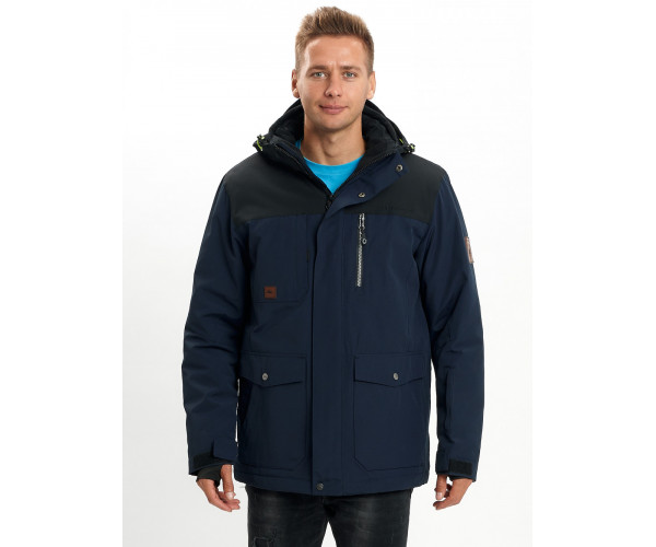 Молодежная зимняя куртка мужская темно-синего цвета 2155TS