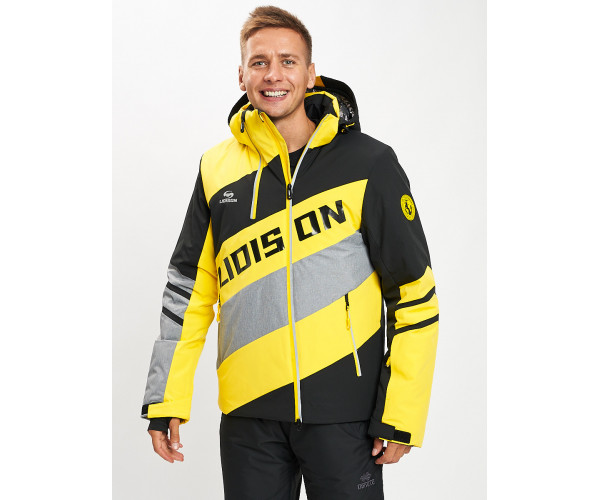 Горнолыжный костюм мужской желтого цвета 077022J