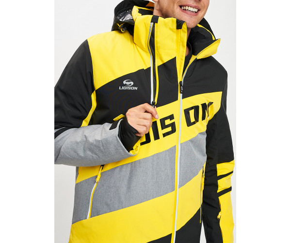 Горнолыжный костюм мужской желтого цвета 077022J