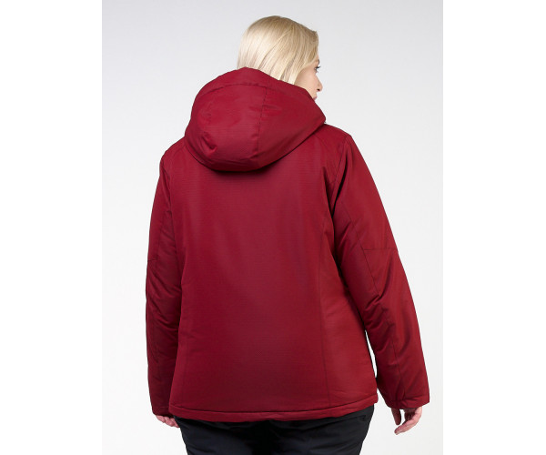 Женский зимний костюм горнолыжный большого размера бордового цвета 011982Bo