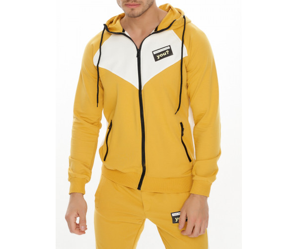 Спортивный костюм трикотажный горчичного цвета 9149G