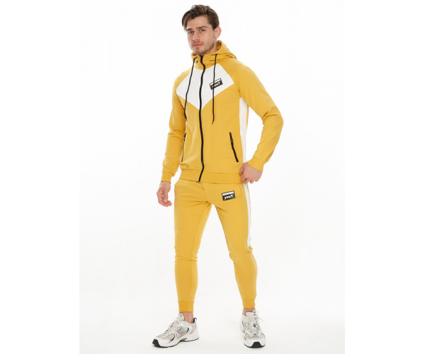 Спортивный костюм трикотажный горчичного цвета 9149G
