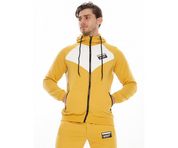 Спортивный костюм трикотажный горчичного цвета 9149G