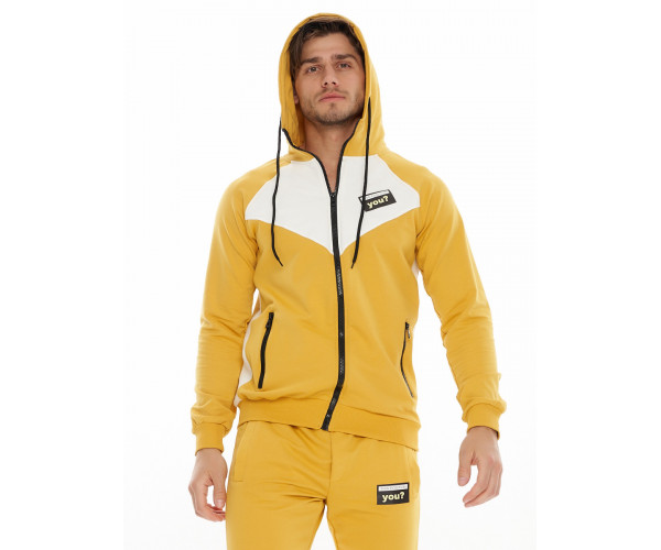 Спортивный костюм трикотажный горчичного цвета 9149G