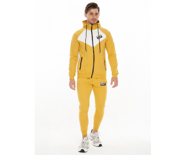 Спортивный костюм трикотажный горчичного цвета 9149G