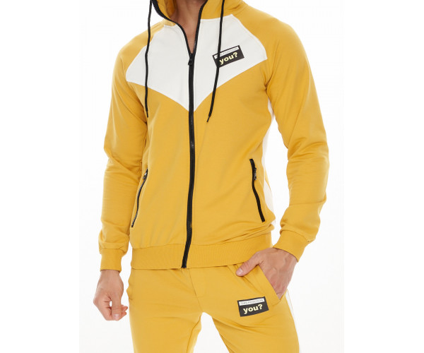 Спортивный костюм трикотажный горчичного цвета 9149G