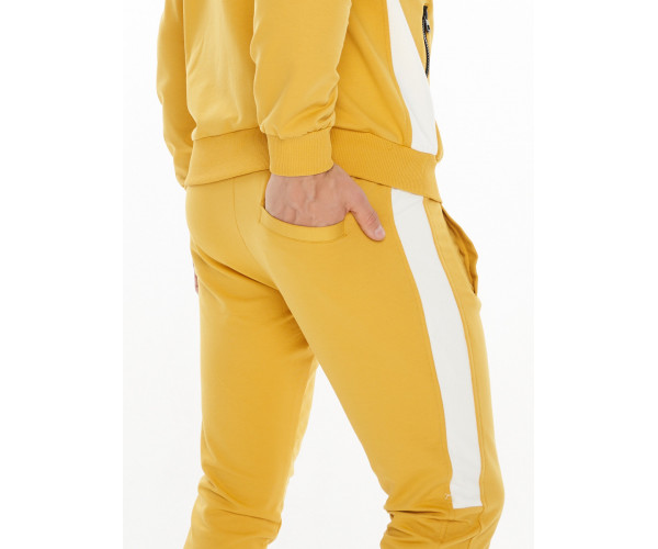 Спортивный костюм трикотажный горчичного цвета 9149G