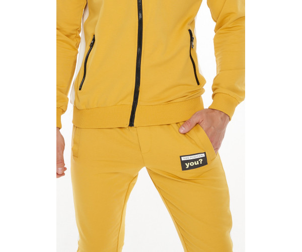 Спортивный костюм трикотажный горчичного цвета 9149G