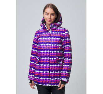 Женская зимняя горнолыжная куртка темно-фиолетового цвета 1937TF