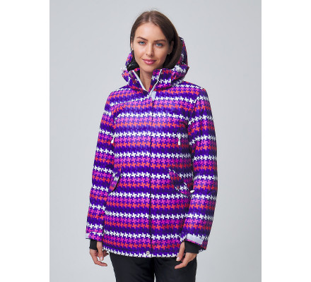 Женская зимняя горнолыжная куртка темно-фиолетового цвета 1937TF