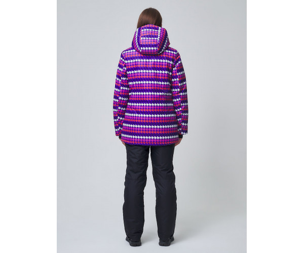 Женская зимняя горнолыжная куртка темно-фиолетового цвета 1937TF