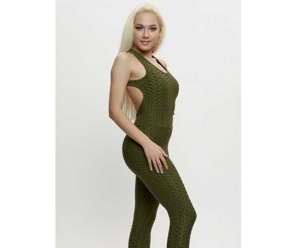 Комбинезон для фитнеса женский цвета хаки 2005Kh