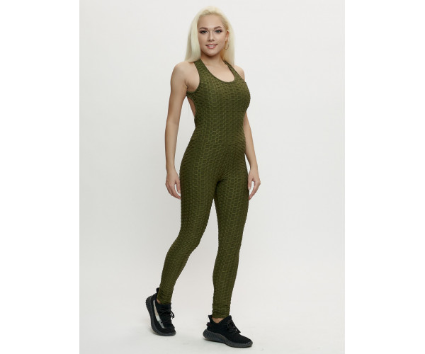 Комбинезон для фитнеса женский цвета хаки 2005Kh